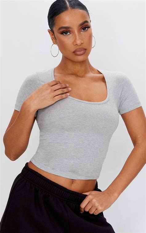 scoop neck crop tee|Scoop Neck T.